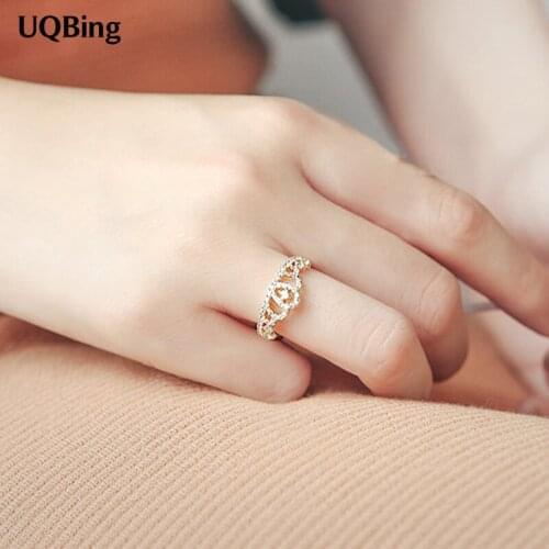 Crystal Crown 925 Sterling Silver Open Rings Anel Feminino for Wedding Jewellery