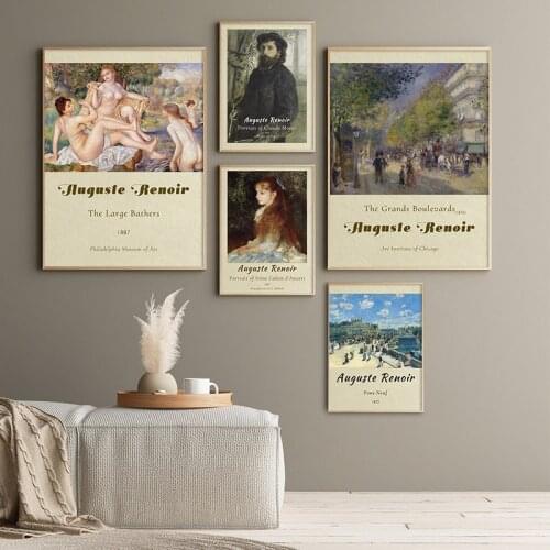 Famous Auguste Renoir Oil Painting Figure Poster Canvas Wall Art Picture Print Vintage Exhibition Retro Gallery Home Decoration