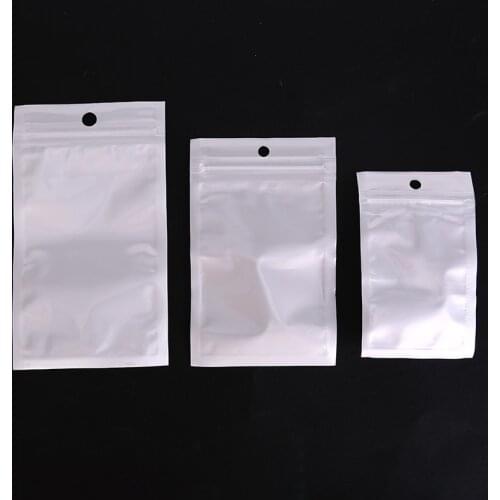 100PCS Translucent Jewelry Bead Packaging Bag 3 Sizes Gift Holder Jewelry Zipper Storage Bag