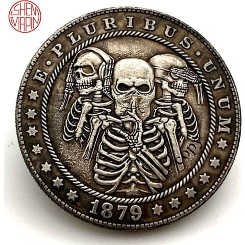 1879 The Skeleton Band Hobo Nickel Coin Morgan Dollar Copy Coin Tramp Copper Coins Collectibles