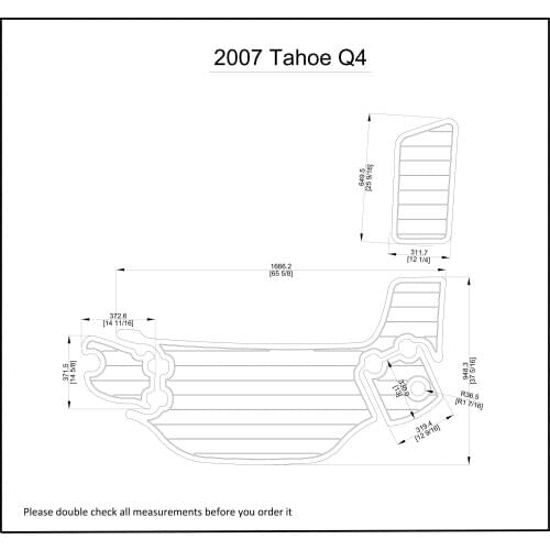 2008 Tahoe Q7i Swim Platform Pad Pad Boat EVA Teak Decking 1/4" 6mm