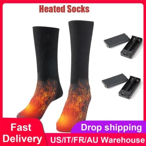 3V Thermal Cotton Electric Socks Men Women Battery Case Battery Operated Winter Foot Warmer Heated Socks Warming Socks