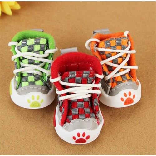 4pcs Winter Dog Pet Shoes Anti-slip Snow Boots for Small Dogs Thick Cat Puppy Shoes Socks Pet Boots for Chihuahua Yorkshire