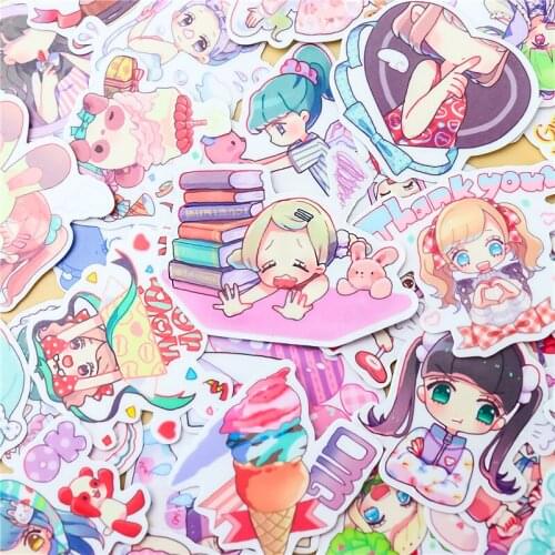 Stickers 40pcs Cute girl Paper Stickers Scrapbooking Decoration DIY toy phoneAblum Diary Label Sticker Kawaii Stationery