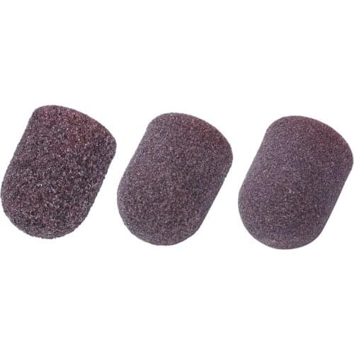 50Pcs Sanding Bands Block Caps Without Grip 80# 120# 180# 13x19Mm Sanding Cap Manicure Pedicure Electric Nail Drill