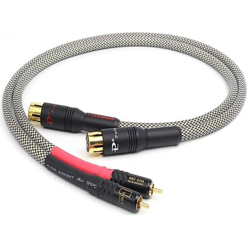 QED Alloy Silver Plating RCA To Xlr Male Female Audio Cable Gold Plug