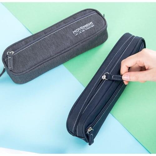 Student Pencil Case Simple PU Estuches Escolares Children High Capacity 3 Layers Portable Pencil Case Stationery Storage Bags
