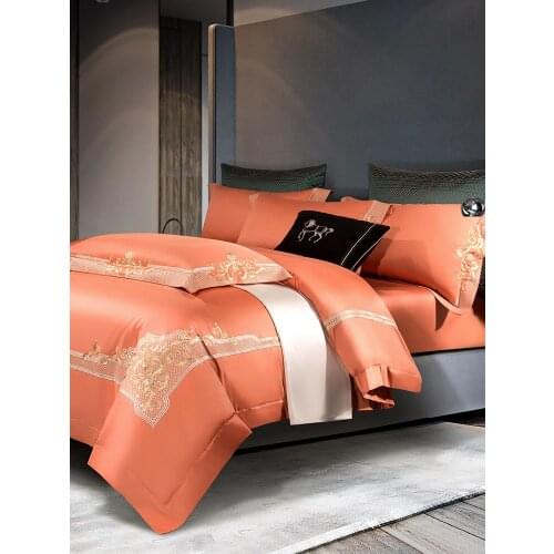 1400TC Egyptian Cotton Duvet Cover Euro 4/6Pieces Bed Linen King Queen Size Double Bed Set Bedspread For Home Fitted Sheet