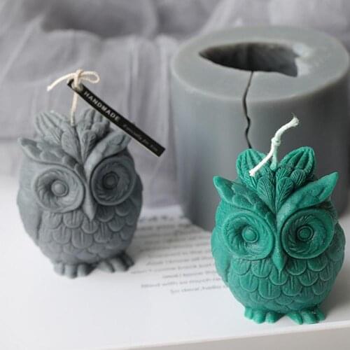 DIY Night Owl Bird Candle Mould Resin Silicone Mold Crafts Mousse Cake New Scented Candle DIY Home Decoration Plaster Molds Tool