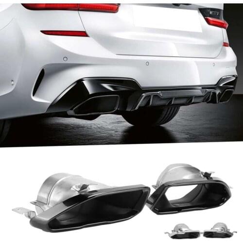 Exhaust Muffler Tips Set End Pipe Trim fit for 3 Series G20 G21 M Sport M340 2019 2020 2021 Car accessories