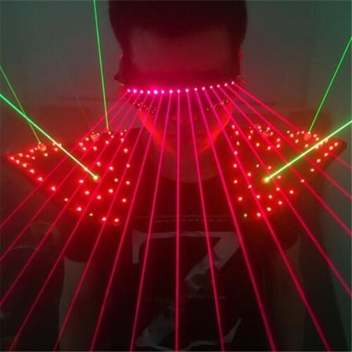 T16 Laser man robot projector red beams glasses green lighted laser vest dj dancer shoulder colorful led light costumes ballroom
