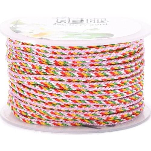 2mm Multi-Colored Nylon Twisted Cord Decorative Nylon Rope String Braided Thread for Jewelry Making DIY Home Decor Embellish