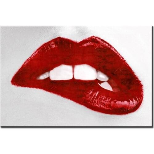 Fashion Cool Street Lips Mouth Canvas Painting on Canvas Print Wall Art for Office Living Room Bedroom Girls Room Decor Cuadros