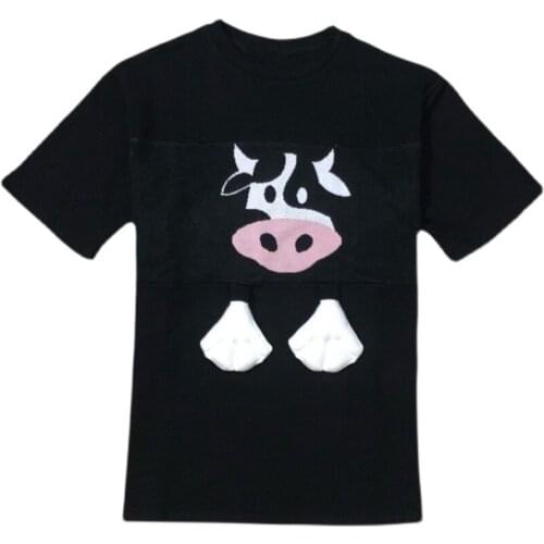 Fashion Animal Harajuku Womens T-shirt 2021 Summer New Korean Round Neck Loose Casual Short Sleeve Tops Tees