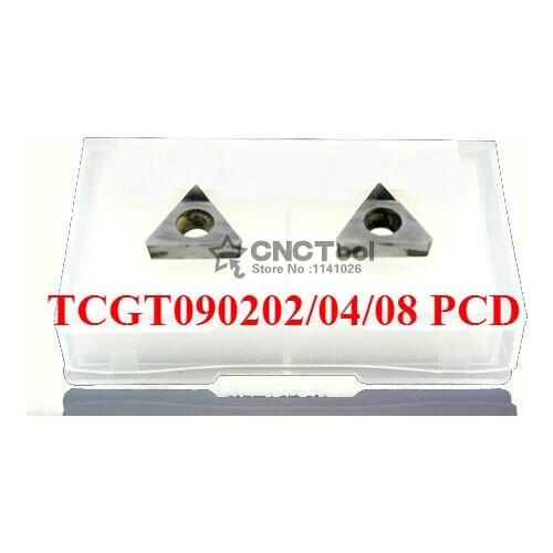 2PCS TCGT090202/ TCGT090204/ TCGT090208 PCD Diamond inserts ,CNC Carbide Milling Inserts Turning insert For STGCR/STFCR/STWCR