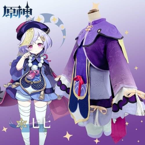 2020 New Arrival Game Genshin Impact Qiqi Cosplay Costume Zombie Suit New Outfit