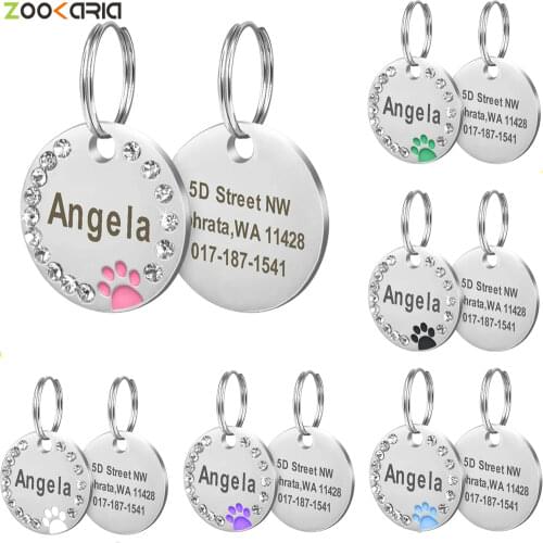 Personalized Dog Tag Custom Pet Puppy Cat ID Tag Dog Collar Accessories Engraved Stainless Steel Name Number for Dogs Cats