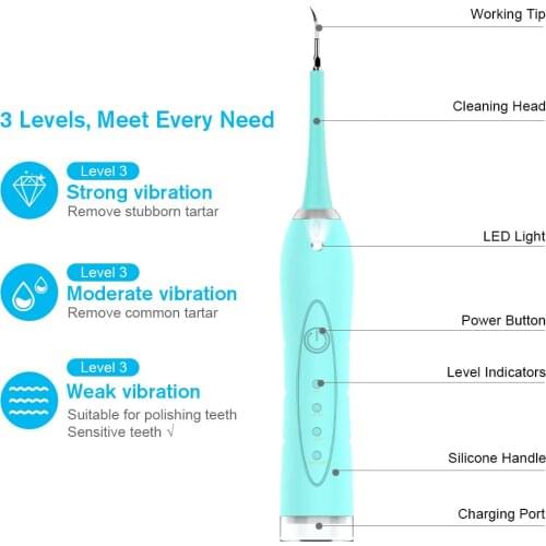 Portable Electric Sonic Dental Scaler Calculus Remover Tooth Stains Tartar Tool Dentist Teeth Whitening Toothbrush Freeshipping