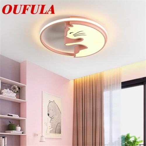 WPD Childrens Ceiling Lamp Cat Modern Fashion Suitable For Childrens Room Bedroom Kindergarten