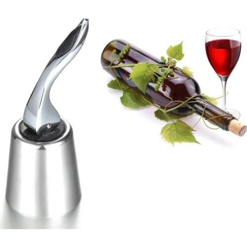 1Pcs Swan head Wine Bottle Stopper Bright /Sanding White Bar Tools Kitchen Stainless Steel Leak Free Wine Bottle Stopper