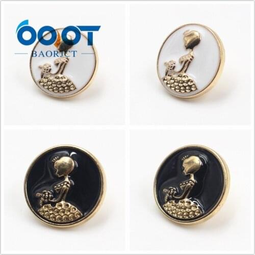 OOOT BAORJCT 179202,fashion girl Metal buttons,DIY handmade clothing accessories,coat clothes Sewing shank buttons,10pcs/lot