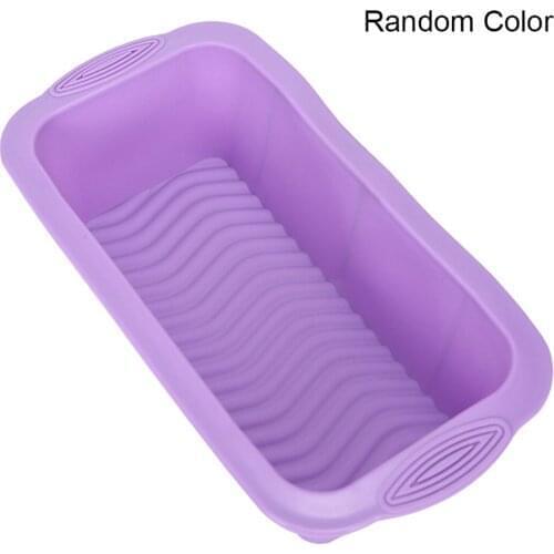 Silicone Loaf Pan Rectangle Toast Mold DIY Pastry Baking Mold Reusable Bread Bakeware Cake Tray Kitchen Baking Tool Random Color