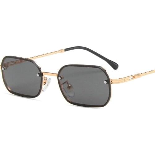 Retro Brand Small Rectangle Sunglasses Women Black Blue Shades For Women 90s Vintage Alloy Frame Square Sun Glasses Men Unisex