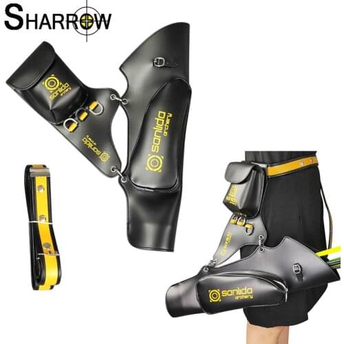 Archery Arrow Bag Leather Diagonal Waist Hanging Arrow Quiver with Adjustable Belt For Placing Crossbow Arrows Hunting Accessory