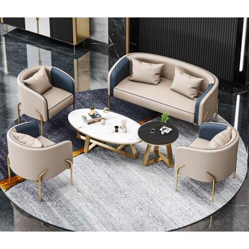Light luxury luxury luxury hotel negotiation table and chair combination small round table network red reception Sales Office bu