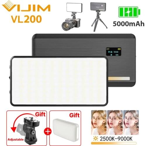 Ulanzi VL200 Led Video Light With Soft Diffuser 360° Ball Head Dimmable 2500-9000k Camera Panel Light 5000mAh Battery Fill Light