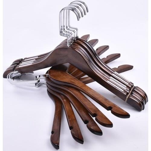 10pcs/lot (30pcs free LOGO) Adult wood hangers for clothes child wooden clothes hanger vitage style pant rack