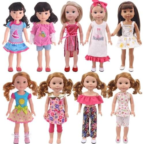 High Quality Cotton Skirt T-Shirt Sports Wear Leather Shoes For 14.5 Inch Paola Doll Clothes Girls Toys,Generation,Birthday Gift