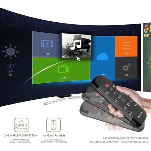 W2 Pro 3-in-1 Air Mouse Touchpad Keyboard with 2.4G USB RF Wireless Smart Remote for Android TV BOX Smart TV HTPC Laptop