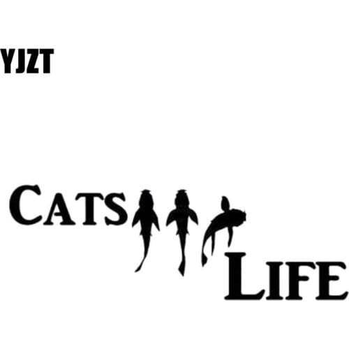 YJZT 13cm*4.4cm Fashion CATFISH LIFE FISH Vinyl Decal Car Window Sticker Black Silver C11-0132