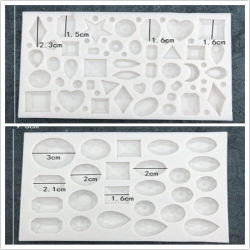 DIY Crystal Diamond Heart Shape Silicone Mold Hemispherical Sapphire Chocolate Mold Cake Decorating Tool Baking Mould WMJ-867