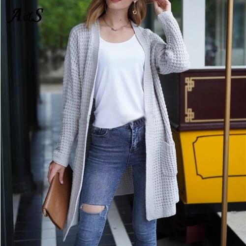 Anbenser Autumn Sweater Cardigans Women 2020 V neck Lantern Sleeve Open Knitted Casual Loose Sweater Jacket Female Knit Coat
