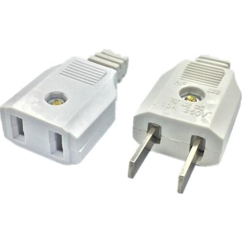 2 Pin EU Plug Male Female electronic Connector Socket Wiring Power Extension Cord Plug Connector Adapter Detachable Rewireable