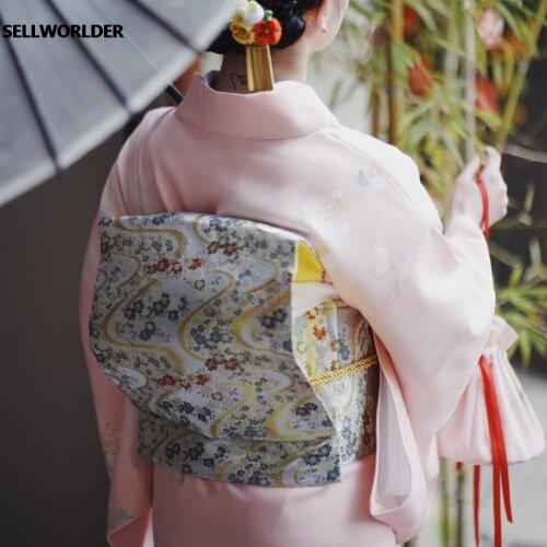 2020 Original Kimono Accessories Japanese style cherry floral print Waist Belt