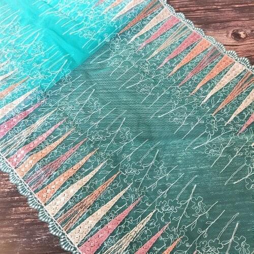 3 Yards 30cm Light Blue Exquisite Embroidered Mesh Lace Fabric Handmade DIY Garment Sewing Item Doll Clothing Accessories 303