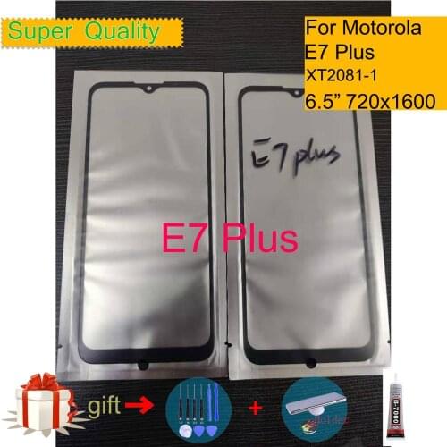 6.5" For Motorola Moto E7 Plus XT2081-1 Touch Screen Panel Front Outer Screen Glass Lens For Moto E7 Plus LCD Glass Replacement