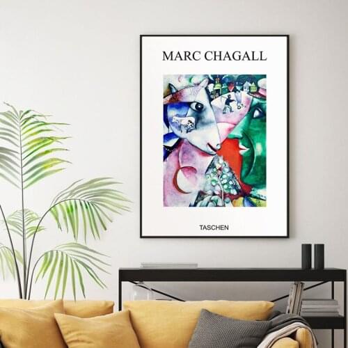 Marc Chagall Surrealism Abstract Painting on Canvas Poster Exhibition Art Prints Gallery Wall Picture for Living Room Decoration
