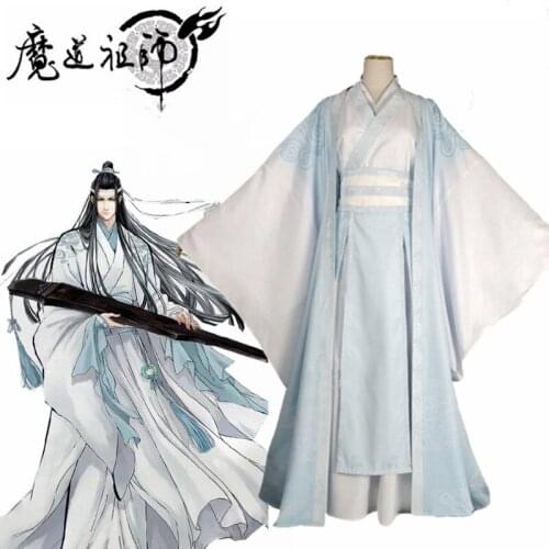 Anime Mo Dao Zu Shi Cosplay Costumes Lan Wangji Role Play Ancient Costume Men Women Halloween Carnival Party Suits Wig