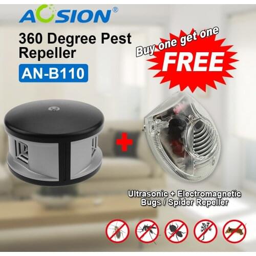 Aosion pest offense electronic pest repeller home GS/ BS/ UL plug ultrasonic mouse repeller (got a GS plug spider repeller free)