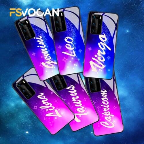 Constellations Phone Case For Huawei P30 P40 P20 Lite E Pro Honor 10 10i Mate 20 30 Plus 8X 9X Nova 5T Twelve Zodiac Signs Cover