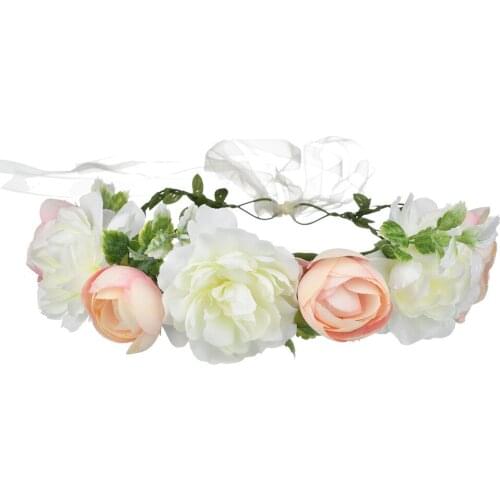 Rattan Flower Crown Hairband Floral Garland Headband Wedding Beach Decorate Photo Props Women Headdress Holiday Hair Accessories