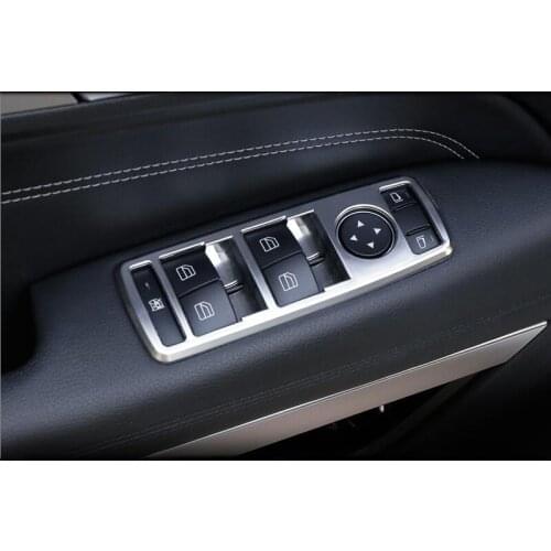 Car Inner window glasses lifter button decoration Cover Frame stickers Accessories For Mercedes Benz E Class Coupe W207 C207