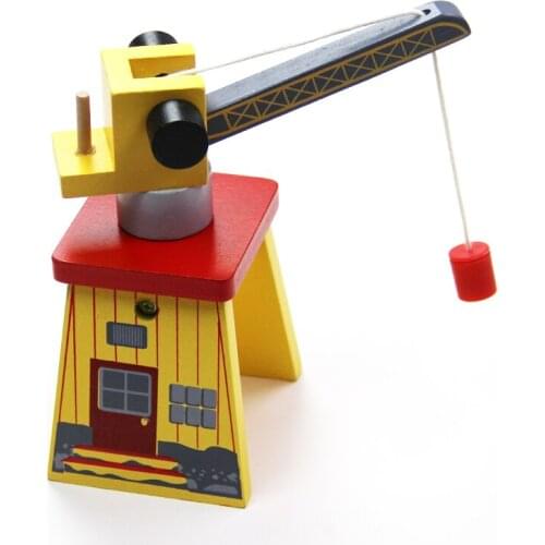 EDWONE Wood House Paint Crane Magnetic Train Beech Wooden Railway Train Track Accessories fit for Wooden Biro Tracks