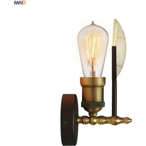IWHD Loft Style Industrial Retro Wall Lights For Home Lighting Bedroom Stair Bathroom Mirror Light Vintage Wall Lamp Sconce LED