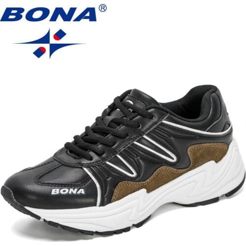 BONA 2021 New Designers Action Leather Korean Outdoor Breathable Mens Casual Running Shoes Trendy Sneakers Man Athetic Footwear
