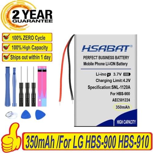 Top Brand 100% New 350mAh AEC501224 Battery for LG HBS-900 HBS-910 HBS-1100 Bluetooth Earphone Headset Batteries